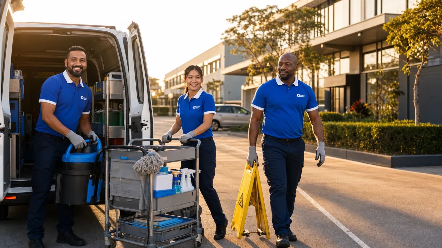 Clean Best commercial cleaning crew servicing a corporate building foyer in Sydney NSW